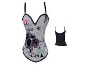 Fashion new Style Women s Body Beauty Corset Sexy Strapless Corset With Lace Grey Lion