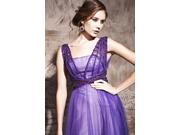 Coniefox Speical Occasion Dress Net Elegant Dress Bridesmaid Dress Size L Color Purple