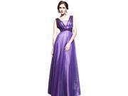 Coniefox Speical Occasion Dress Net Elegant Dress Bridesmaid Dress Size M Color Purple
