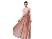 Coniefox 2012 Sexy One Shoulder Beaded Long Evening Prom Dresses Size L Color Pink