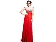 Coniefox A line Prom Evening Dresses V neck High Waist Corset Sleeveless Size S Color Red
