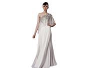 Coniefox One Shoulder Long Beaded Prom Evening Dresses Size XXL Color White