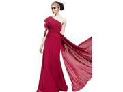 Coniefox Wine Red Prom Evening Dresses One shoulder Size S Color Wine Red