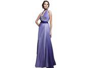 Coniefox Ball Prom Dresses Sexy Beads Low neck Halter Ombre Size S Color Purple
