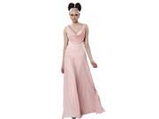 Coniefox Low V Neck Pink Beaded Long Prom Evening Dresses Size L Color Pink