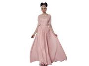 Coniefox Pleated Chiffon Long Formal Prom Dresses Size S Color Pink
