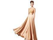 Coniefox New Arrival Scoop A line Dresses Size XXL Color Gold