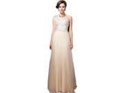 Coniefox A line One Shoulder Long Sequins Prom Dresses Size XL Color Beige