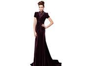 Coniefox New Arrival High Collar Long Prom Size M Color Purple