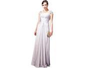 Coniefox Sexy Cap Sleeve Backless Prom Evening Dresses Size S Color Grey