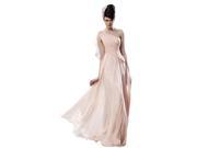 Coniefox One Shoulder Long Chiffon Formal Prom Dresses size XXL Color Pink
