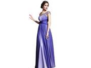 Coniefox Ombre Ball Dresses For Party One Shoulder Bead A line Dress Size S Color Blue