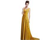 Coniefox Chiffon A Line Sweetheart Gold Prom Dress Size M Color Gold