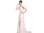 Coniefox Elegant Sleeveless Chiffon Evening Dress Size XL Color Pink