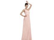 Coniefox One Shoulder Chiffon Long Prom Dresses Size S Color Pink
