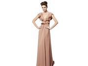 Coniefox 2013 Low V Neck Empire Waist Prom Dress Size XXL Color Coffee
