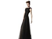 Coniefox Elegant Lace Beaded Evening Dress Size M Color Black