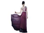 Coniefox Gorgeous One Shoulder Long Party Prom Dresses Size L Color Purple