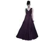 Coniefox Low V Neck Long Evening Dresses Size S Color Purple