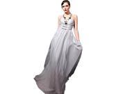 Coniefox Sexy Halter Long Beads Fashion Prom Evening Dresses Size M Color Grey
