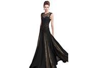 Coniefox Chiffon Beaded Sleeveless Backless Prom Dress Size M Color Black