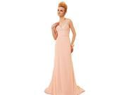 Coniefox A line Sleeveless Beaded Evening Dress 30281 Size XXL Color Pink