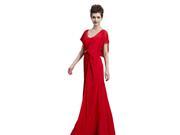 Coniefox Sweetheart Neck Chiffon Long Prom Dresses Size M Color Red