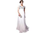 Coniefox Fance Evening Dress Low V neck Bridesmaid Dress Ball Dress Size S Color Grey