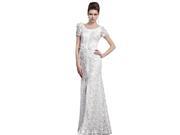 Coniefox A Line Short Sleeve Lace Wedding Dress Size S Color Apricot