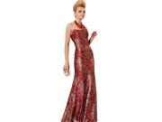 Coniefox Off Shoulder Floor Length Evening Dress 30303 Size L Color Red