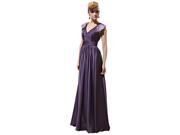 Coniefox V Neck Long Formal Prom Dresses Size M Color Purple