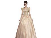 Coniefox Cap Sleeves V Neck Long Sequin Prom Dresses Size L Color Gold