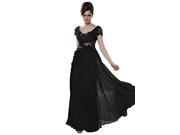 Coniefox V Neck Pleated Formal Pageant Dresses Size M Color Black
