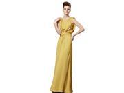 Coniefox New Arrival Shoulder Pad Backless Gown Size L Color Yellow