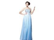 Coniefox Ball Prom Dress Off Shoulder Sleeveless A line Pleated Size XXL Color Ombre Blue
