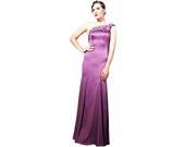 Coniefox Mermaid Sleeveless One Shoulder Long Formal Prom Dresses Size L Color Purple