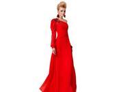 Coniefox Tencel One Shoulder Beaded Evening Dress Size M Color Red
