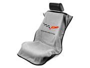 Seat Armour Universal Grey Seat Towel Seat Cover With Corvette C4 Logo