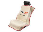 Seat Armour Universal Tan Seat Towel Seat Cover With Corvette C6 Logo