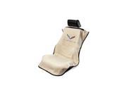 Seat Armour Universal Tan Seat Towel Seat Cover With Corvette C7 Logo