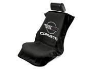 Seat Armour Universal Black Seat Towel Seat Cover With Corvette C4 Logo
