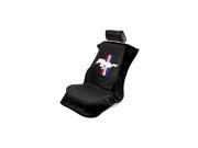 Seat Armour Universal Black Seat Towel Seat Cover With Mustang Pony Logo
