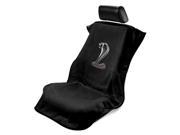 Seat Armour Universal Black Seat Towel Seat Cover With Mustang Cobra Logo