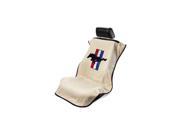 Seat Armour Universal Tan Seat Towel Seat Cover With Mustang Pony Logo