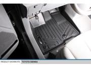 All Weather Floor Mats Set 2 Rows and Cargo Liner Bundle SIENNA 8 Seats Black