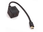 New HDMI Male To 2 x HDMI Female Y Splitter Adapter Cable Plasma TFT LCD HD TV