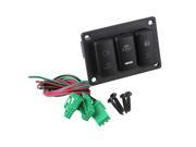 BQLZR DC12 24V 3 Gang Waterproof Switch Panel with Red Spot Indicators