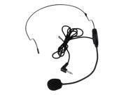 BQLZR Dual Ear EY 519 3.5mm L Type Plug Metal Headset Headworn Microphones Black
