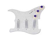 BQLZR White 3 ply Loaded Pickguards Assembly SSS 9.2 9.3 kohm Dual Rail Pickups