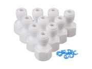 Plastic 3 8in Internal Thread to 1 4in Tube Straight Water Fitting Pack of 10